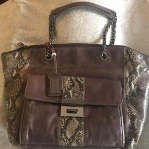 Badgley Mischka “Gracious” Brown Leather/Snakeskin